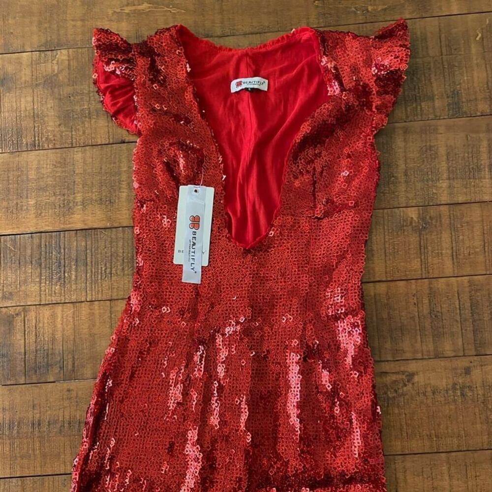 Beautifully Red Sequin Dress